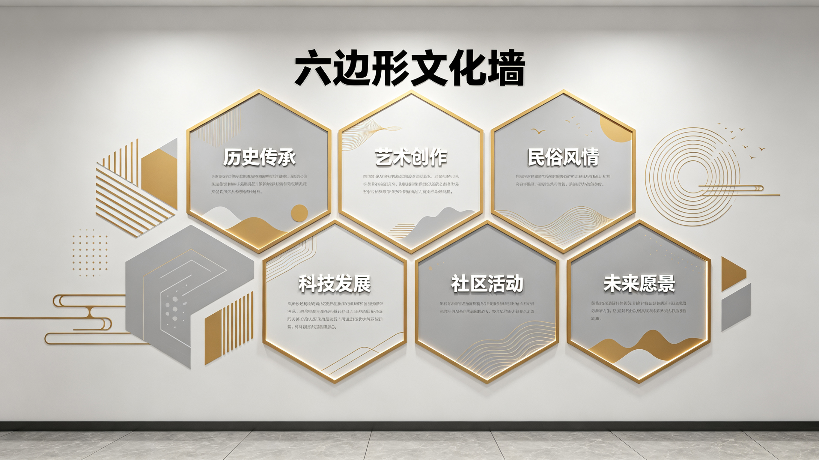 三门峡企业文化墙 | 六边形信息美学